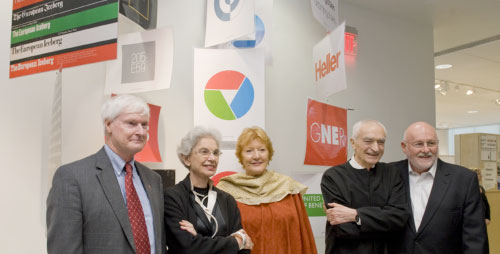 Bill Destler, RIT President, Helen Hamlyn Trust of Great Britain, Lella Vignelli, Massimo Vignelli and RIT's Vignelli Distinguished Professor of Design: Roger Remington.