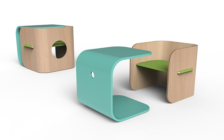 Cuac: mueble-juego infantil de alta transformabilidad con solo cuatro piezas